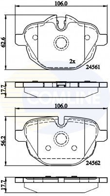 КОЛОДКИ BMW 5 10-/X3 10-/X4 14-/Z4 09- CBP06092 COMLINE