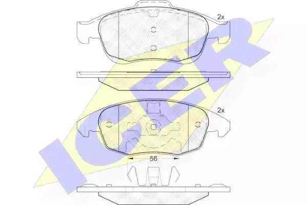 181852 колодки дисковые передние !\ Citroen C4 Picasso 1.6HDi/1.8i 06> 181852 ICER