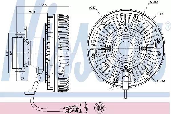 вискомуфта вентилятора! \ VOLVO FH12/FH13/FH16 86062 NISSENS