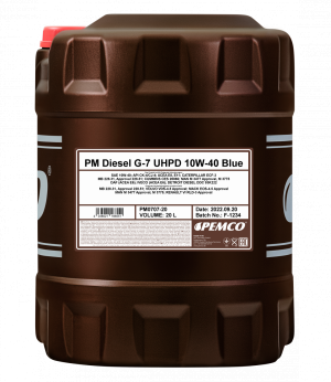 PEMCO DIESEL G-7 BLUE 10W-40 (20L) масло моторное! UHPD синт.\ API CK-4/CJ-4, AC PM0707-20 PEMCO