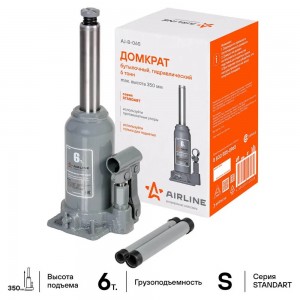 Домкрат бутылочный 6т S (MIN - 175 мм, MAX - 350 мм)  (AJ-B-06S) AJ-B-06S AIRLINE