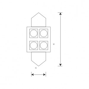 Лампа светодиодная T11 12V "Маяк" (S8,5, 4SMD, белая) 12T11X31-W\4SMD5050 MAYAK