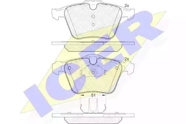 181805 колодки дисковые передние!\ Ford Galaxy/Mondeo/S-Max, Volvo S80/V70/XC70  181805 ICER