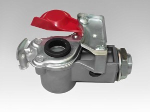 Головка соединительная тормозной системы прицепа 16мм (груз.авто) красная с клап 095.002-01 SAMPA