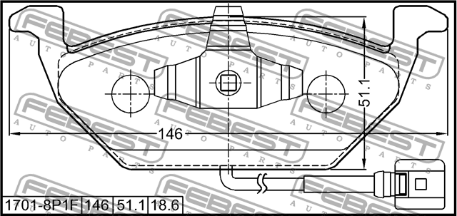 Колодки передние VW POLO SEDAN 1701-8P1F 1701-8P1F FEBEST