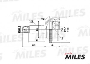 ШРУС наружный HONDA ACCORD 1.8-2.0 98-02 (с ABS) (GKN 304734) GA20127 GA20127 MILES