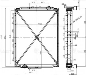 Радиатор МАЗ-650136 алюминиевый (d=60) LUZAR LRC 1235 LUZAR