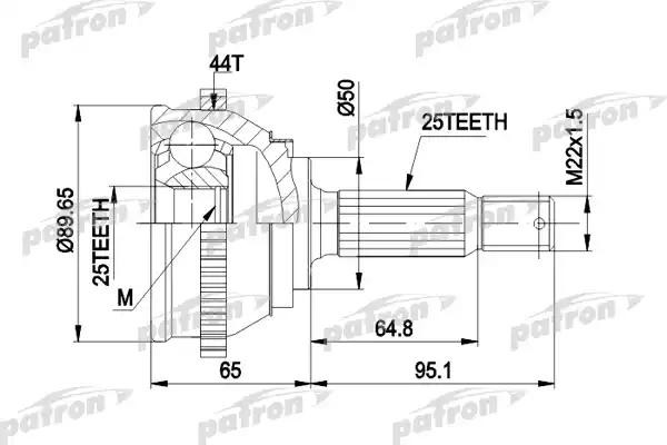 ШРУС наружный HYUNDAI Lantra (95-) комплект PATRON PCV1370 PATRON