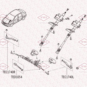 Тяга рулевая L/R RENAULT Logan/Sandero 04-LADA Largus 12- TED1054 TED1054 TATSUMI