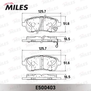 Колодки тормозные передние (Смесь CERAMIC серия PRO) FORD FIESTA 08-/MAZDA 2 07- E500403 MILES