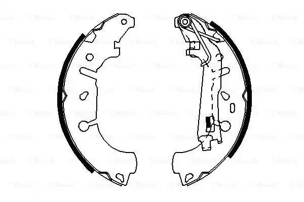 Колодки тормозные OPEL Corsa D (06-) FIAT Grande Punto (05-) задние барабанные ( 0 986 487 703 BOSCH