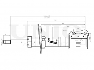 Амортизатор газовый передней подвески правый SAB-10261 UNIO