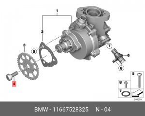 Винт ISA !M10x30 \BMW 1' E81, E82, E87, LCI, E88, F20, F21, 2' F22, F23, F87 M2, 11 66 7 528 325 BMW