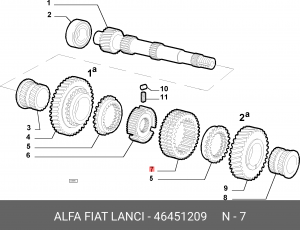 Муфта синхронизатора КПП FIAT OE 46451209 ALFA FIAT LANCIA