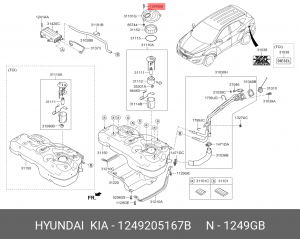 ВИНТ-САМОРЕЗ D 3ММ 1249205167B HYUNDAI