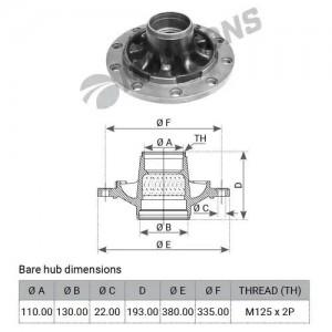 Ступица BPW колеса оси HS,HZ ECO 6-9т (под подшипники 32310,33116,d=281,h=194) M 300.167 MANSONS