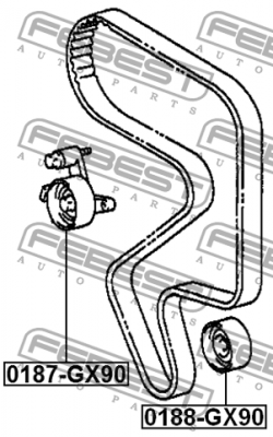 ролик натяжной ремня ГРМ!\ Toyota Carina/Camry/Avensis 1.8-2.2 90-98 0187-GX90 FEBEST