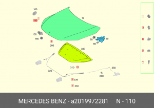 Клипса MERCEDES OE A2019972281 MERCEDES BENZ