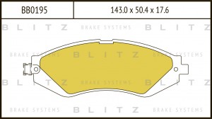 Колодки тормозные дисковые передние CHEVROLET Rezzo/Lacetti 05-DAEWOO Nubira 97- BB0195 BLITZ