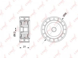 ролик обводной! с кондиционером и г/у\ Renault Clio 1.2 16V 01> PB-7106 LYNXAUTO