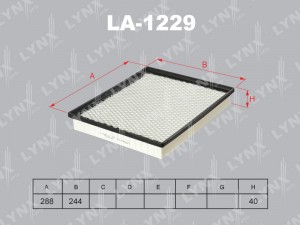 фильтр воздушный! 288x244x40\ Jeep Grand Cherokee 4.0i/4.7i/5.2i/5.9i 91> LA-1229 LYNXAUTO