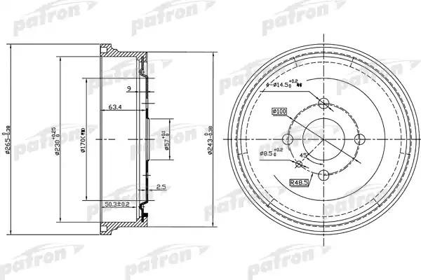 Барабан тормозной задн PDR1551 PDR1551 PATRON