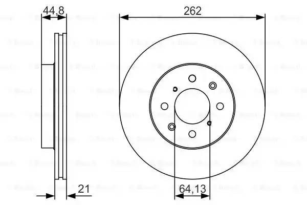Диск тормозной HONDA Civic (98-01) передний (1шт.) BOSCH 0 986 479 R80 BOSCH