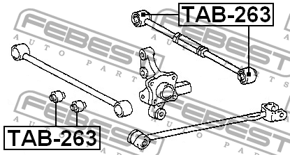 Сайлентблок задней поперечной тяги TAB-263 FEBEST