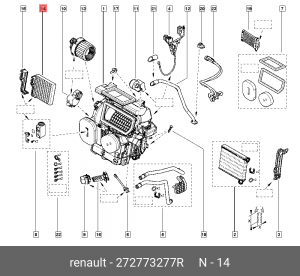 Фильтр воздушный салона ЛАДА Vesta,X-Ray RENAULT Logan,Sandero (14-) (ЗАМЕНА НА  27 27 732 77R RENAULT