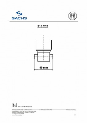 Амортизатор VW Golf (12-) AUDI A3 (12-) SKODA Octavia (12-) задний левый/правый  318202 SACHS