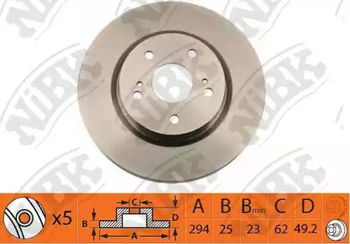 Диск тормозной SUZUKI GRAND VITARA 05- передний RN1371 RN1371 NIBK