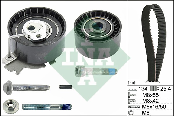Комплект ГРМ CITROEN BERLINGO II, C4, PEUGEOT 307, PARTNER II 530037910 530 0379 10 INA