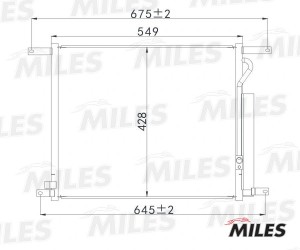 Радиатор кондиционера (паяный) CHEVROLET AVEO 1.4 08- ACCB067 ACCB067 MILES