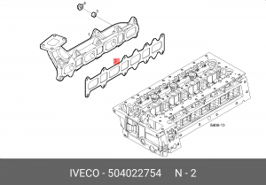 прокладка коллектора!\Iveco 504022754 IVECO