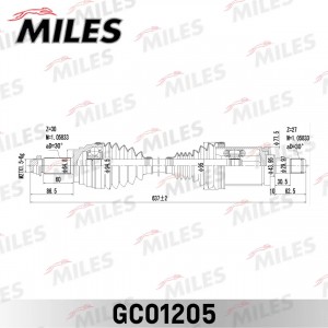 Привод в сборе левый BMW X5 E70 / X6 E71 - (GKN 305728) GC01205 GC01205 MILES