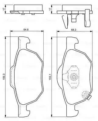 Колодки дисковые п Honda 0 986 494 135 BOSCH