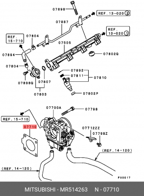 ПРОКЛАДКА КОРПУСА ДРОССЕЛЬНОЙ ЗАСЛОНКИ MR514263 MR514263 MITSUBISHI
