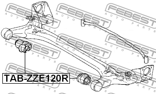Сайлентблок задн балки TOYOTA COROLLA E12 02-06 TAB-ZZE120R TAB-ZZE120R FEBEST