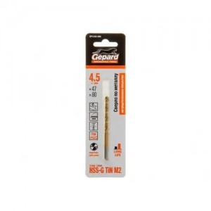 Сверло по металлу 4.5х80мм HSS Titanium GEPARD GP1345080 GEPARD