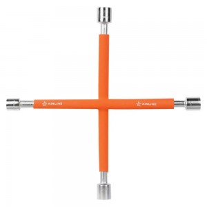 Ключ баллонный крестовой (17, 19, 21, 22) "AIRLINE" PRO (обрезиненные рукоятки L ATAB037 AIRLINE