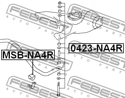 Втулка стабилизатора MITSUBISHI GRANDIS NAD 2004.01-2010.11 MSB-NA4R MSB-NA4R FEBEST