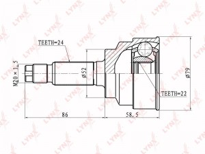 ШРУС наружный к-кт! 24048\ Mazda 121 II 1.3i 16V 90-96 CO-4402 LYNXAUTO
