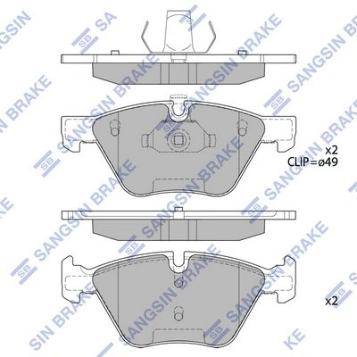 Колодки тормозные передние BMW E60/E61 2.0i/2.3/2.5 03 SP2159 SP2159 SANGSIN