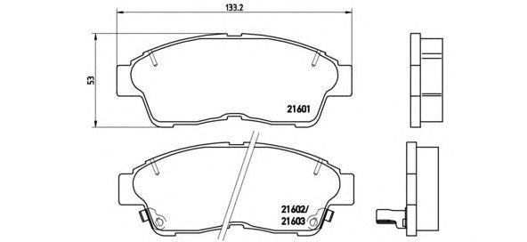 P83034 402 02=FDB867=572333B !колодки дисковые п.\ Toyota Camry 2.2 92-96/Coroll P83034 BREMBO