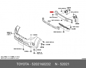 УСИЛИТЕЛЬ БАМПЕРА 52021-60232 Toyota 52021-60232 TOYOTA