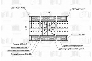 Пламегаситель универс. 100/330-60 с перф. диффузором (нерж. сталь) (ESM 10033060 ESM 10033060D TRIALLI