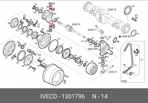 Шайба шкворня цапфы поворотной (6х6) 1301796   тр.отд 1301796 IVECO