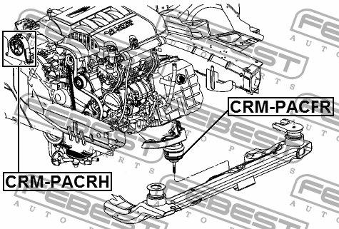Опора двигателя CHRYSLER Pacifica правая FEBEST CRM-PACRH FEBEST