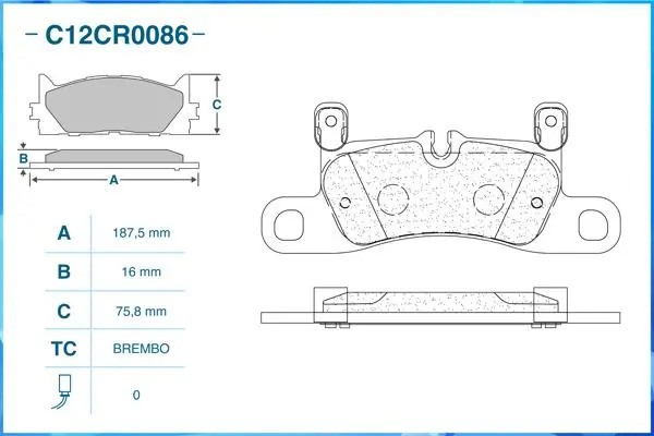 Тормозные колодки задние Low Metallic C12CR0086 C12CR0086 CWORKS