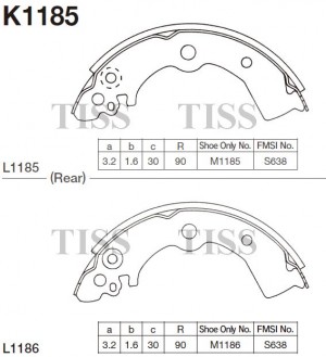 Колодки тормозные барабанные NISSAN ALMERA (N15) 1.4,1.6 2.0D 95- K1185 K1185 MK KASHIYAMA